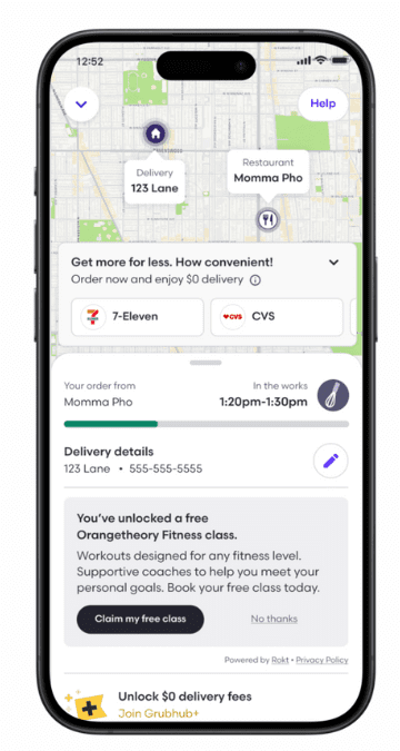 Examples of Grubhub media placements.